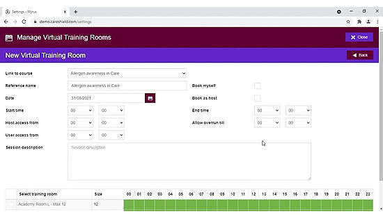 Booking Academy Rooms